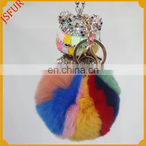 Doll Rex Rabbit Fur Ball Wholesale Keyring Pom Pom Keychain thumbnail-2
