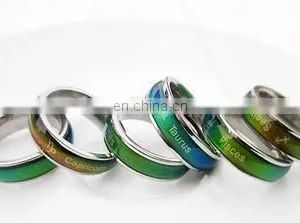 Aquarius Zodiac Ring Titanium Steel Couple Temperature Change Color Mood Ring thumbnail-3