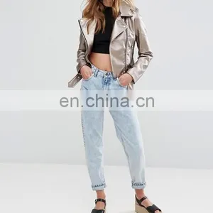 2017 Fashion Factory Price Ladies Jacket Women Clothing Pu/polyester Leather Jacket thumbnail-1