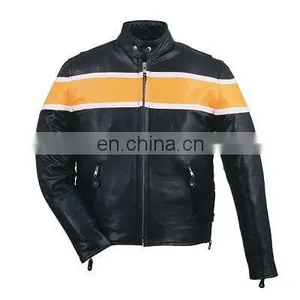 HMB-0476B LEATHER JACKETS MOTORBIKE COATS BLACK BIKER STYLE thumbnail-1