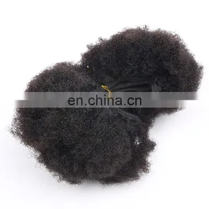 Tight Zigzag Afro Kinky Curly Extensions Sewing to Weft 6''-32'' Available Brazilian Virgin Hair Afro Kinky Curly thumbnail-2