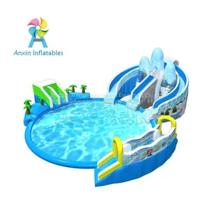 Inflatable Water Park Inflatable Aqua Park Water Slide With Swimming Pool for Sale thumbnail-2
