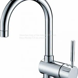 Single Lever Brass Chrome Kitchen Faucet thumbnail-1