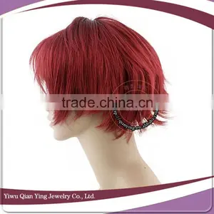 Short Curly Red Synthetic Fiber Cosplay Male Wigs thumbnail-2