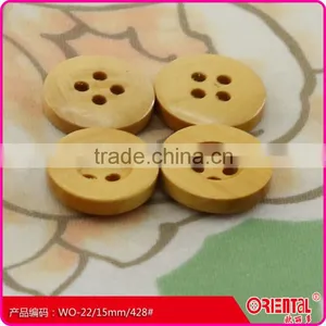 High End Natural 4 Holes Wooden Shirt Button thumbnail-1