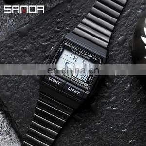 Sanda 2007 2020 New Men Digital Watch Set LED Luminous Waterproof Functional Sport Wrist Watches for Men thumbnail-4