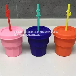Amazon Best Seller BPA Free Elastic Colorful Rubber Silicone Straws For Drinking thumbnail-2