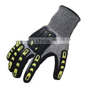13G HPPE Liner Sandy Nitrile Coated TPR Anti Impact Work Mechanic Cut Resistant Safety Gloves thumbnail-2