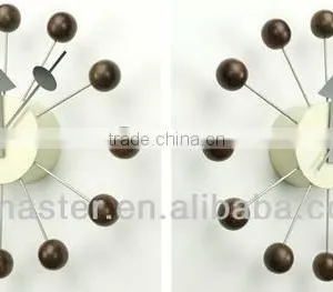 Walnut Ball Clcok Wall Clock thumbnail-1