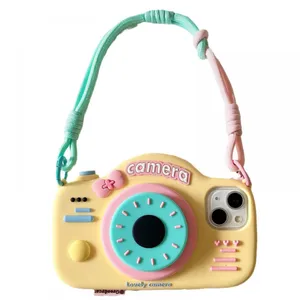 Personality Creative Stereo Camera Phone Case 11 12 13 14 15 Pro Max/Pro Silicone Back Cover Protective Case thumbnail-3