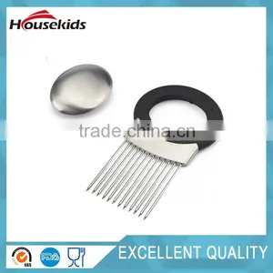 Onion Holder Odor Remover Onion Holder Slicing Guide Stainless Steel Prongs Holds to Slice & Aid Cutting thumbnail-6