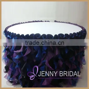 TS055E New Fancy Organza and Taffeta Curly Willow Wedding Table Skirting Quality Choice thumbnail-1