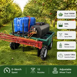 Heavy Duty 600L Orchard Airblast Sprayer Brushless Motor Agricultural Sprayer With Adjustable Track Width thumbnail-1