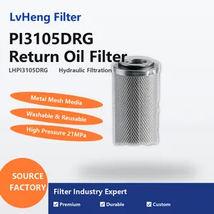 Replacement for Mahle PI3105DRG Stainless Steel Hydraulic Oil Filter Element, Washable, High Pressure Resistant and Reusable thumbnail-1