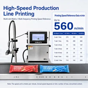CIJ Inkjet Printer for Ice Cream Wrappers Plastic Film Bags Date Batch Code Printing thumbnail-2