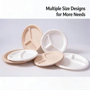 Heavy-Duty Molded Pulp Dinner Plate 8/10 Inch - Grease Resistant, Refrigerator Safe, Biodegradable, Custom OEM thumbnail-5