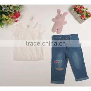 2016 Hot Selling Children Summer Clothes Cowgirl Suits Girls Clothes Sets Fashion Kids Casual Shirt+Jeans 2pcs Sets thumbnail-3