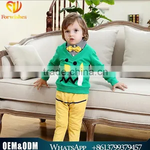 2016 Fashion Korean Style Boy Clothes Children Faux Twinset Design Cotton Long-sleeved + Pants thumbnail-1