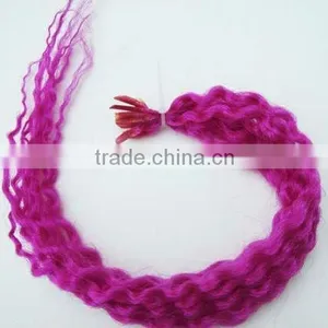 Purple Prebonded U Tip DreadLocks Hair Extensions/U Tip Curly Hair Extension thumbnail-1