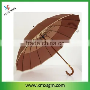 Manual Open Sophisticated Wooden Straight Umbrella thumbnail-1