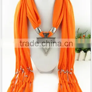2015 Lovely New Arrival Hot Selling Ladies' Scarf Brand Big Cotton Lady Scarf Full Diamond Triangle Alloy Pendant Jewelry Scarf thumbnail-5