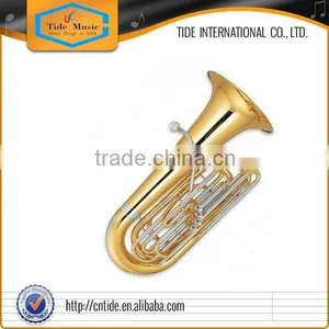Tuba 3 Frontal With Cupronickel Tuning Pipe and Gold Lacquer Finish thumbnail-1