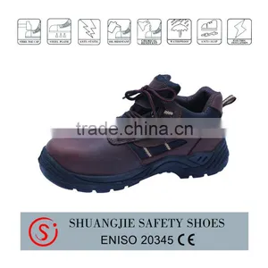 Fashionable Brown Crazy Horse Leather Steel Toe Insert Safety Shoe Work Shoe for Men thumbnail-1
