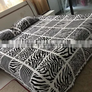2015 New Design 3 Pcs Set 100% Polyester Flannel Zebra Skin Printed Pattern thumbnail-1