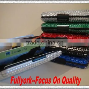 Rhinestone Bling Aluminum Aluma Wallet As Seen On TV Diamante Bling Aluminum Credit Card Wallet Holder thumbnail-4