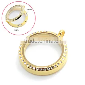 Hot Selling 30mm Round Crystal Floating Glass Locket thumbnail-3