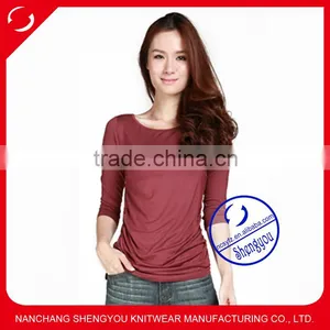 100 Viscose Women t Shirt Wholesale thumbnail-1