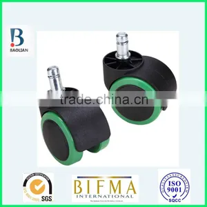 BL 50mm Smal Black& Green Durable Mute Swivel Outdoor Rubber Office Chair Caster thumbnail-2