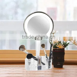 Make up Mirror LED Lighted Desktop Mirror With Organizer Quality Choice thumbnail-1