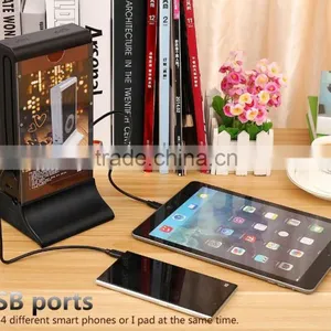 Unique Design Restaurant Cell Phone Charging Dock Station for Coffe Shop, KTV, Bar, Hotel Lobby With 4 Port Output Charger thumbnail-3