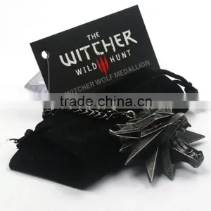 New Arrival Melone Retro The Witcher 3 Necklace With Red Eye Wolf Head Pendant Quality Choice thumbnail-2
