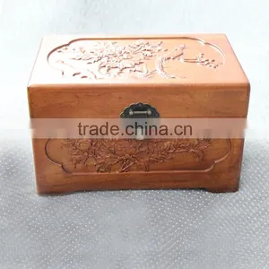 Antique Storage Jewelry Case Carved Wooded Storage Jewelry Box thumbnail-6