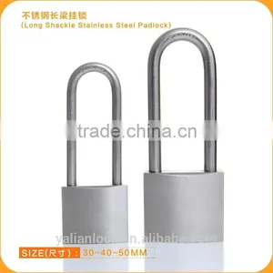 Long Shackle Stainless Steel Padlock thumbnail-2
