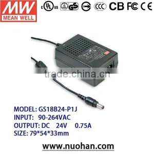 Meanwell 15~18W AC-DC Single Output Desktop 24v Switch Power Supply/power Supply Cord With Switch thumbnail-1