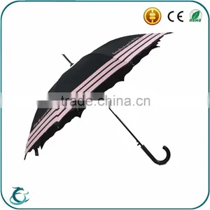 Manufacturer Wholesale Customized Wave Edge Straight Umbrella for Lady thumbnail-2