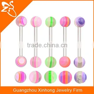 Wholesale Straight Tongue Bars Rings High Quality Resin Colorful Tongue Rings for Young thumbnail-3