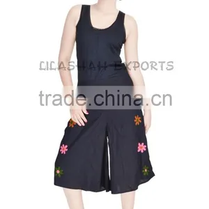3046 Cotton Women Ladies' Short Emd. Ropa Pantalon Trouser Style Jaipur India thumbnail-1