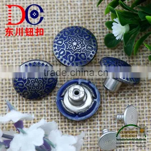 Fashion Design Custom Round Zinc Alloy Metal Jeans Button for Jean Garment thumbnail-1