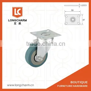 50mm Rubber Flat Castor Wheel With Plate From Guangzhou Hardware thumbnail-1