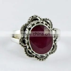 Power Love !! Ruby 925 Sterling Silver Ring, Indian Silver Jewelry, Wholesale Silver Jewellery thumbnail-2
