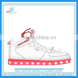 Hot Selling Men Luminous LED Boots With Buckle up Pu Upper LED Sneakers With Good Quality thumbnail-1