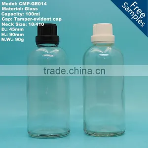 100ml Clear Glass Essential Oil Bottle With European Dropper Cap thumbnail-1