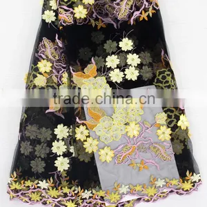 29328 Gorgeous Purple French Lace With 3D Flower for Uniform thumbnail-2
