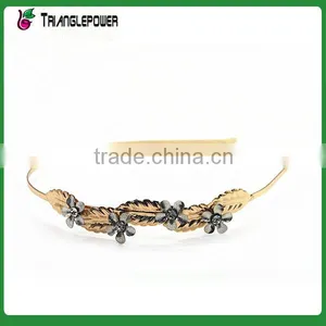 Graceful Metal Leaf With Plum Blossom Headband Alice Band thumbnail-1