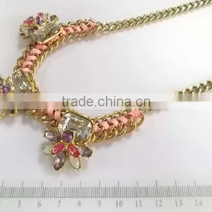 Roman Greek Jewelry Necklace Crystal Flower Statement Necklaces thumbnail-1