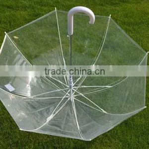 White Bubble Fiberglasss Strengthened Bell Shape Straight Auto Open Umbrella thumbnail-3